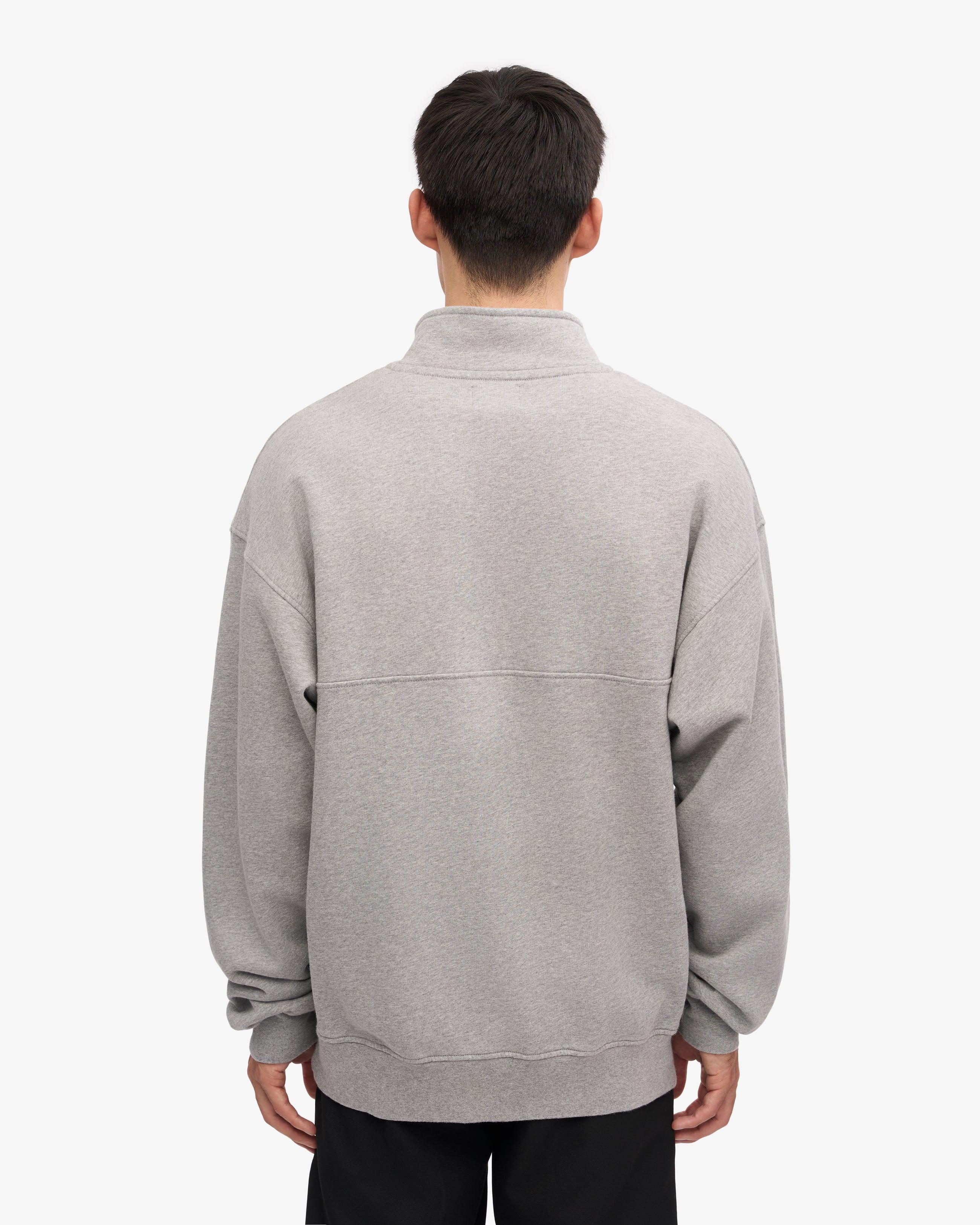 Colorful Standard Heather Grey Organic Quarter Zip Pullover Herren grau